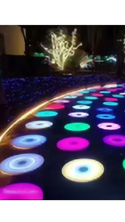 LED七彩圓形音樂地磚燈